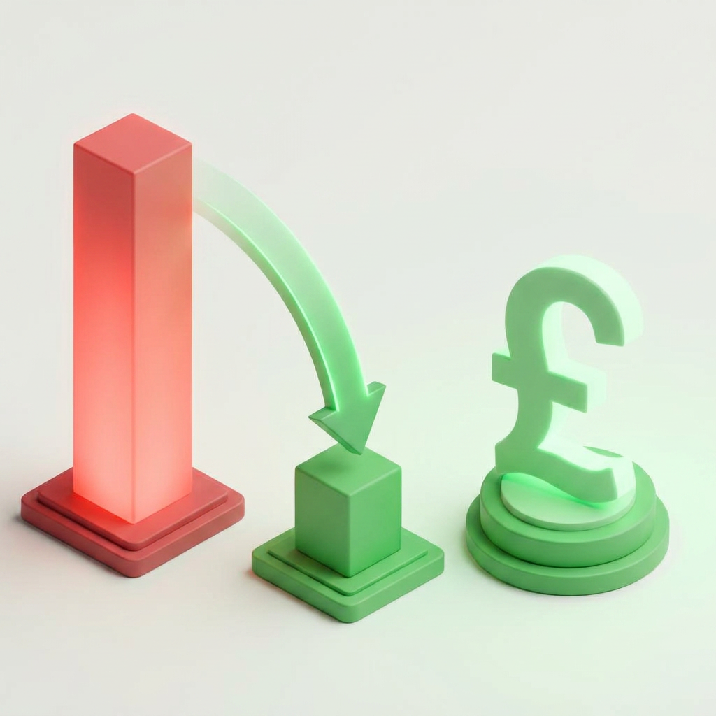 Visualisation of reduced price per kWh through Utilitrack energy brokerage